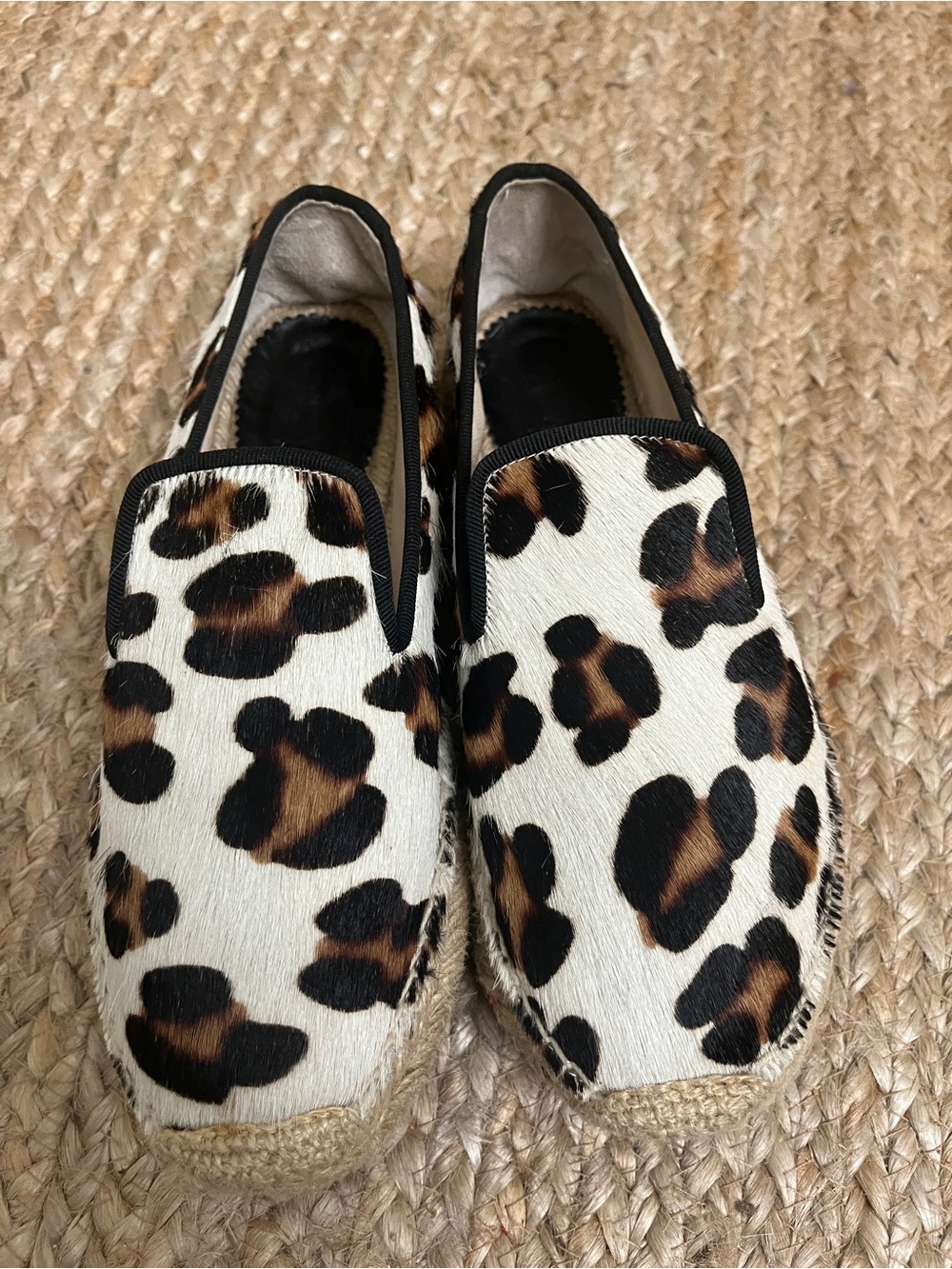 Elyse Walker Los Angeles White Leopard Calfhair Dee Espadrilles 37 - Picture 10 of 17